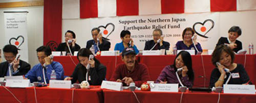 SF Fundraiser for Japan's Disaster Relief - Top Row L to R: Ben Fong-Torres,James Hattori, Wendy Tokuda, Philip Kan Gotanda, Diane Takei