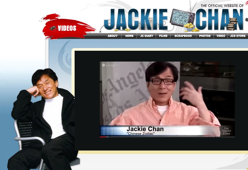 LA Times interview with Jackie Chan - Screenshot courtesy Jackie Chan website